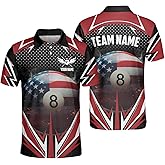 SHAANT Personalized 8 Ball Billiards Shirt for Men and Women, Billiard Pool Jersey, 8 Ball Pool Shirt, Billiard Apparel