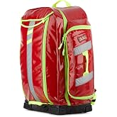 Statpacks G3+ Breather EMS Airway Backpack, Red O2 BVM Pack | 32 L airway and oxygen pack; Velcro interior; clear mesh storage; Stand-Strong base; ACLS, AED, ALS, BVM, BLS, O2, PALS