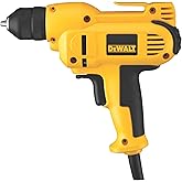 DEWALT Drill, 8.0-Amp, 3/8-Inch, Variable Speed Trigger, Mid-Handle Grip for Comfort, Corded (DWD115K )