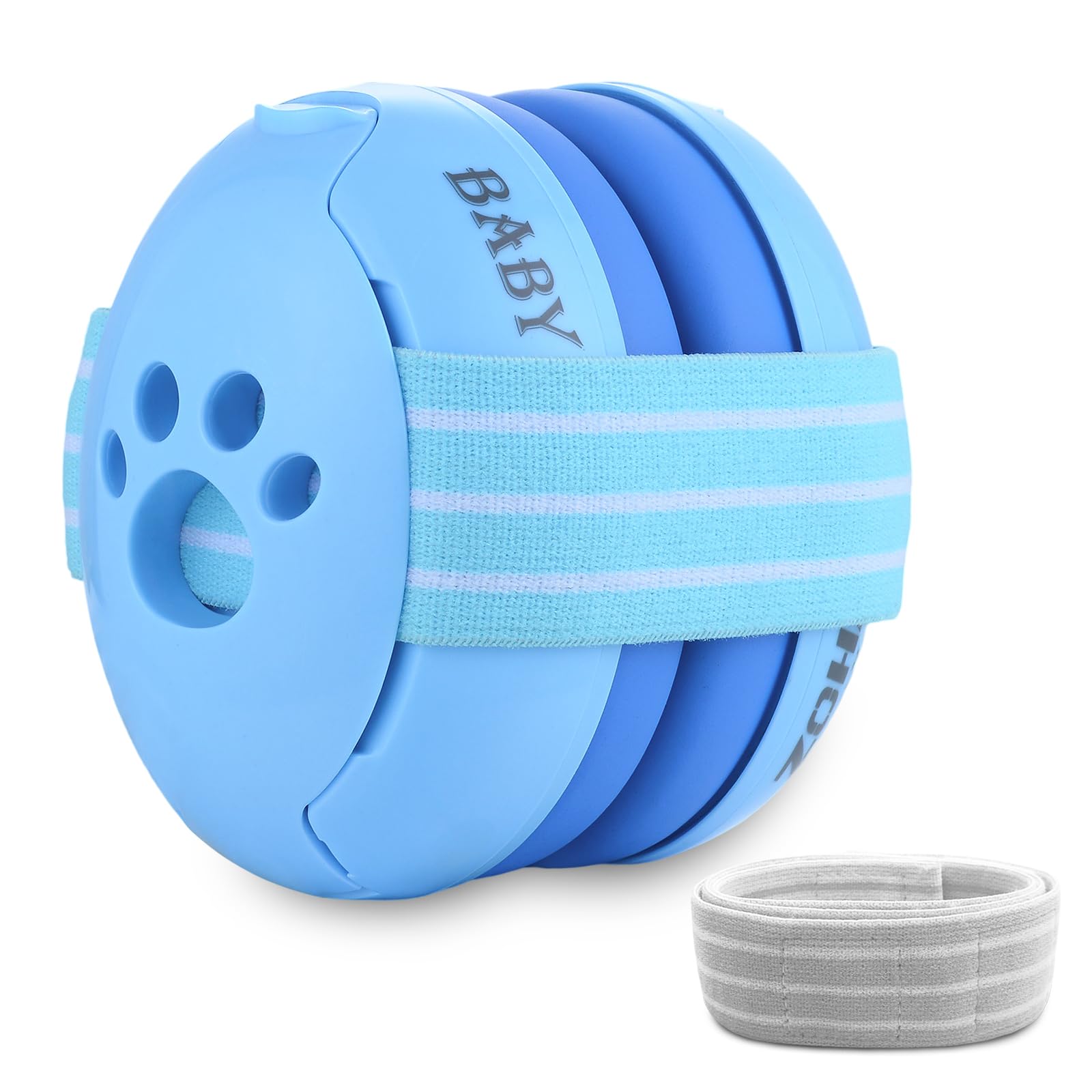ZOHAN 001 Baby Ear Defenders Up to 36 Months Adjustable Headband for Newborn – Soft & Safe 23dB SNR Noise Canceling Earmuffs Infants & Toddlers Hearing Protection for Flying & Concerts (Blue)