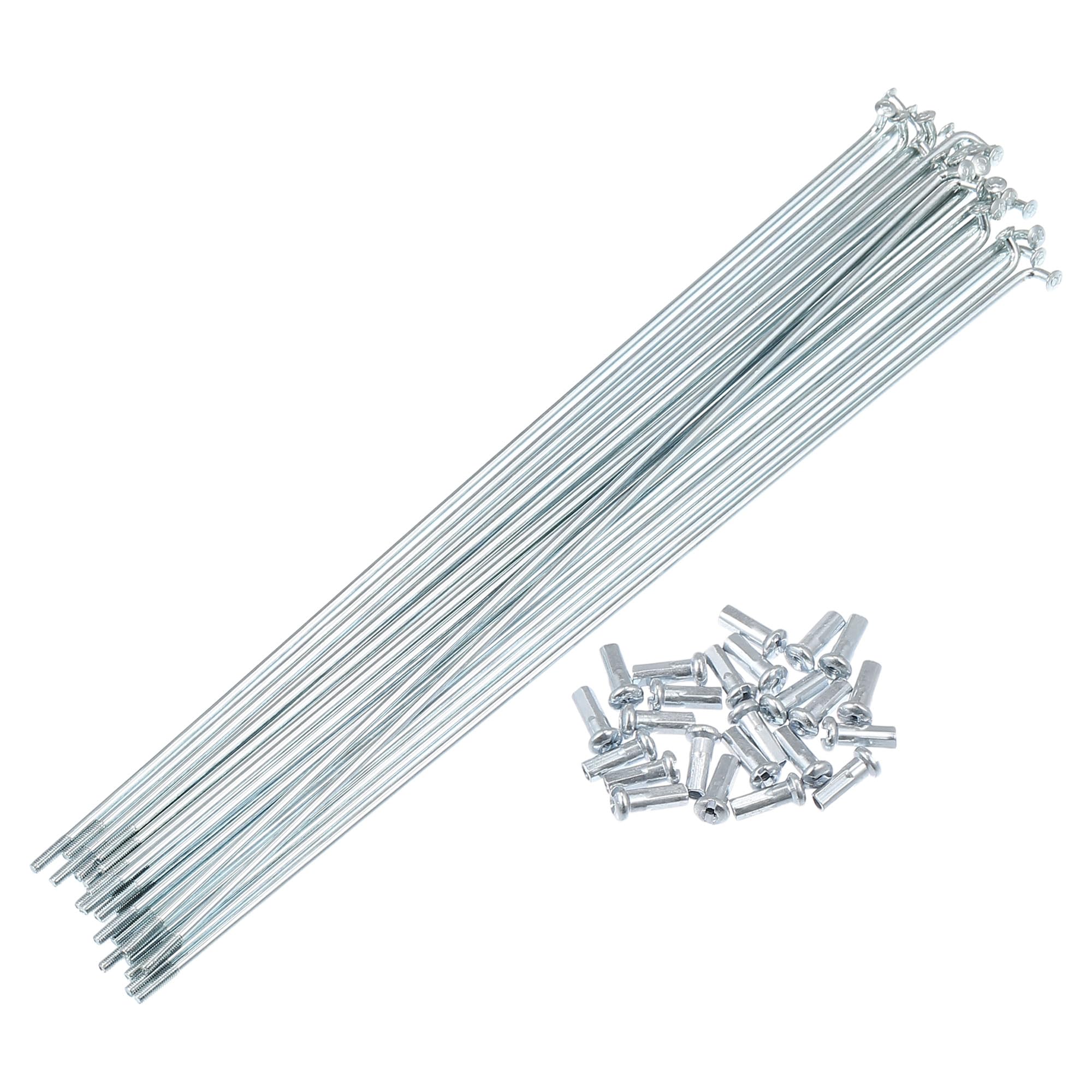 X AUTOHAUX 24pcs 13G J Bend Bike Galvanized Spokes 9.06" Spokes with Nipples