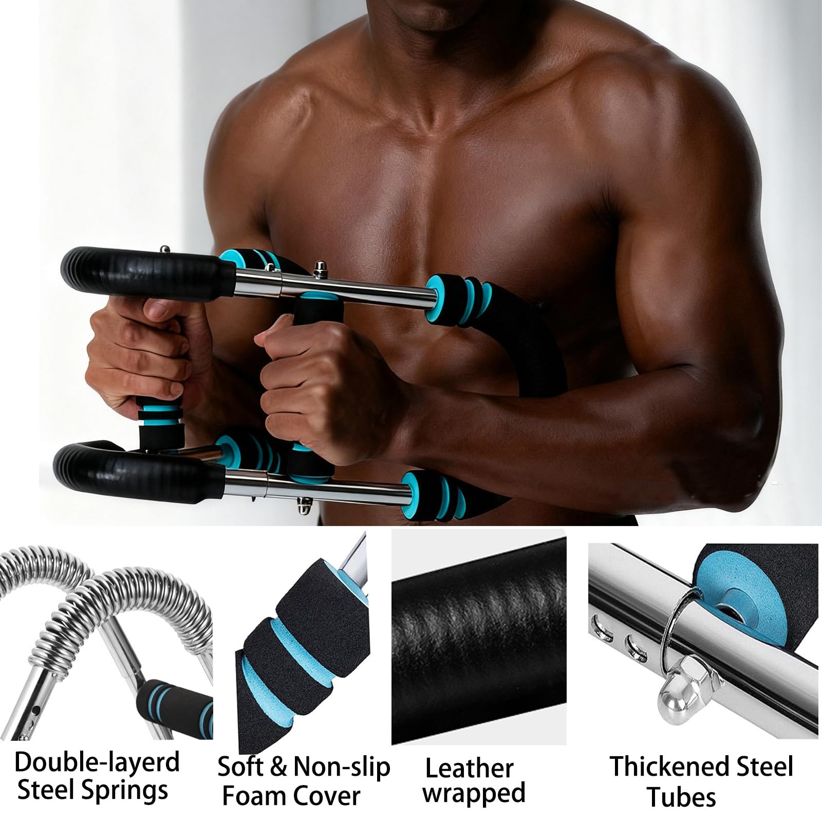 Unisex 3-Level Adjustable Twister Arm Trainer (60-110lbs), Foldable Arm/Muscle/Shoulder/Back Fitness Equipment, Portable Chest Workout Exerciser for Home Gym Travel