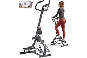 Sunny Health & Fitness Stair Stepper w/Handlebar, Extended Step Range Climber Machine for Legs, Core and Glute Workouts, Conn