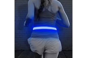 Illumifun LED Running Belt - USB Rechargeable Light Up Sash, High-Visibility Elastic Waistband Light for Running Cycling Hiking Camping Nighttime Activities