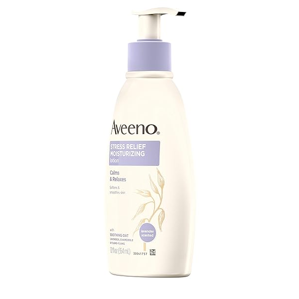 AVEENO STRESS RELIEF MOISTURIZING BODY LOTION WITH LAVENDER, NATURAL OATMEAL AND CHAMOMILE & YLANG-YLANG ESSENTIAL OILS TO CALM & RELAX, 12 FL. OZ