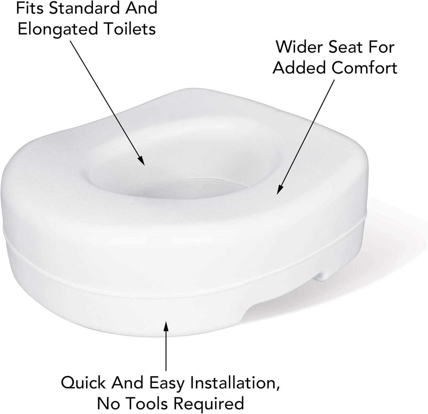 Carex Toilet Seat Riser - Adds 5.5 Inch of Height to Toilet - Raised Toilet Seat with 300 Pound Weight Capacity - Slip-Resistant: Health & Personal Care