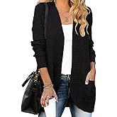ZESICA Women's Fall Winter 2026 Long Sleeve Open Front Casual Lightweight Soft Knit Cardigan Sweater Outerwear