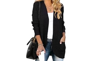 ZESICA Women's Fall Winter 2026 Long Sleeve Open Front Casual Lightweight Soft Knit Cardigan Sweater Outerwear
