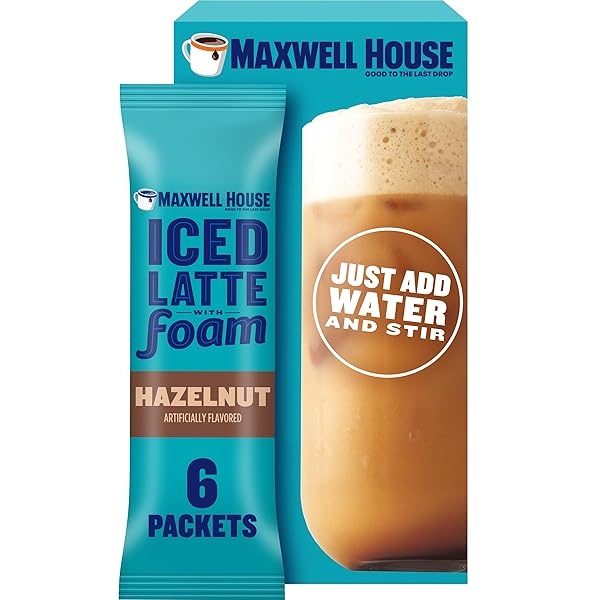 MAXWELL HOUSE ICED HAZELNUT LATTE WITH FOAM ALL...