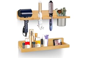 Purbambo Hair Tool Organizer Wall Mount, Hair Care & Styling Tools Organizer Storage for Hair Dryer, Flat Iron, Curling Wand, Hair Straightener, Brushes