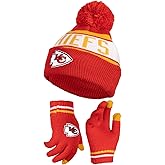 Ultra Game Youth NFL Official Super Soft Winter Beanie Knit Hat With Extra Warm Touch Screen Gloves