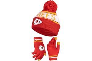 Ultra Game Youth NFL Official Super Soft Winter Beanie Knit Hat With Extra Warm Touch Screen Gloves