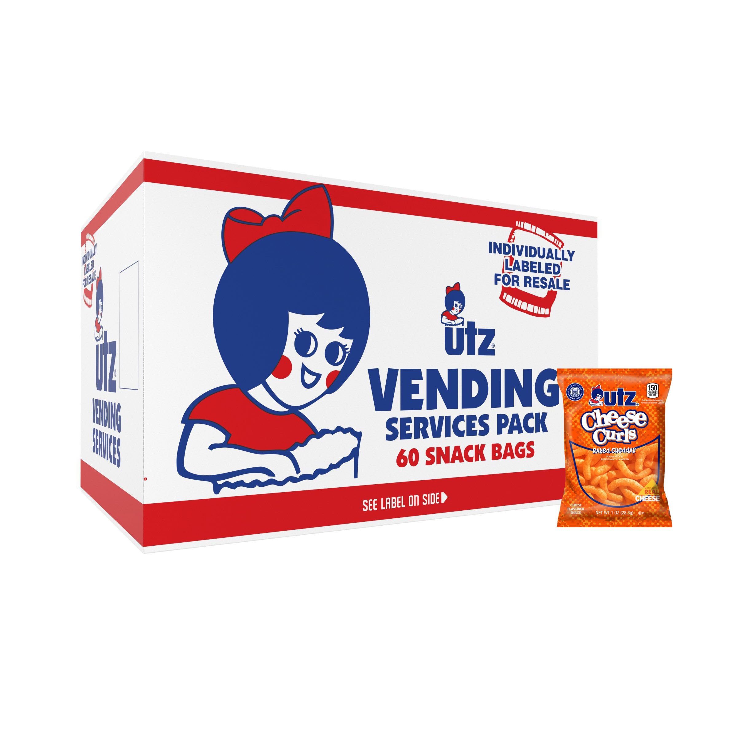 Photo 1 of ***(EXP DATE:07.28.25)*** Utz Cheese Curls, Baked Cheddar – 1 oz. Bags (60 Count) – Made with Real Cheese, Crunchy Individual Snacks to Go, Cholesterol Free, Trans-Fat Free, Gluten Free Snacks