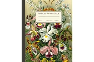 Composition Notebook College Ruled: Vintage Botanical Illustration Orchids | Flower Aesthetic Wide Lined Journal (Vintage Flora and Fauna)