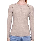 MERIWOOL Women's Base Layer Long Sleeve Henley - Lightweight Merino Wool Thermal Shirt