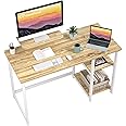 GreenForest Computer Desk with Monitor Stand,39 inch Small Desk with Reversible Storage Shelve,Home Office Work Desk for Small Spaces,Easy Assembly,Oak
