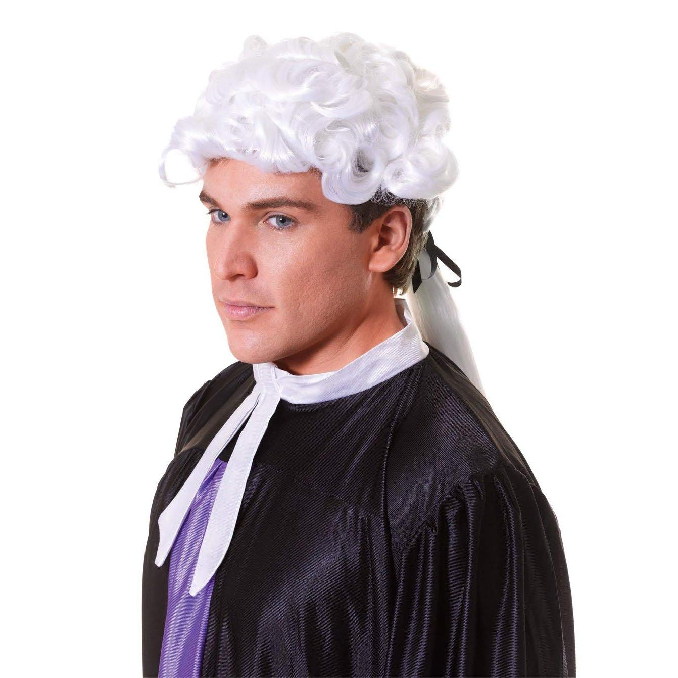 Unisex White Court Wig, 1 Pc. - Perfect Accessory for Costume Parties, Historical Events, Uniforms, World Book Day, Cosplay, Parties & Performances Halloween Halloween