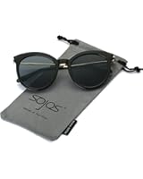 SojoS Cat Eye Mirrored Flat Lenses Street Fashion Metal