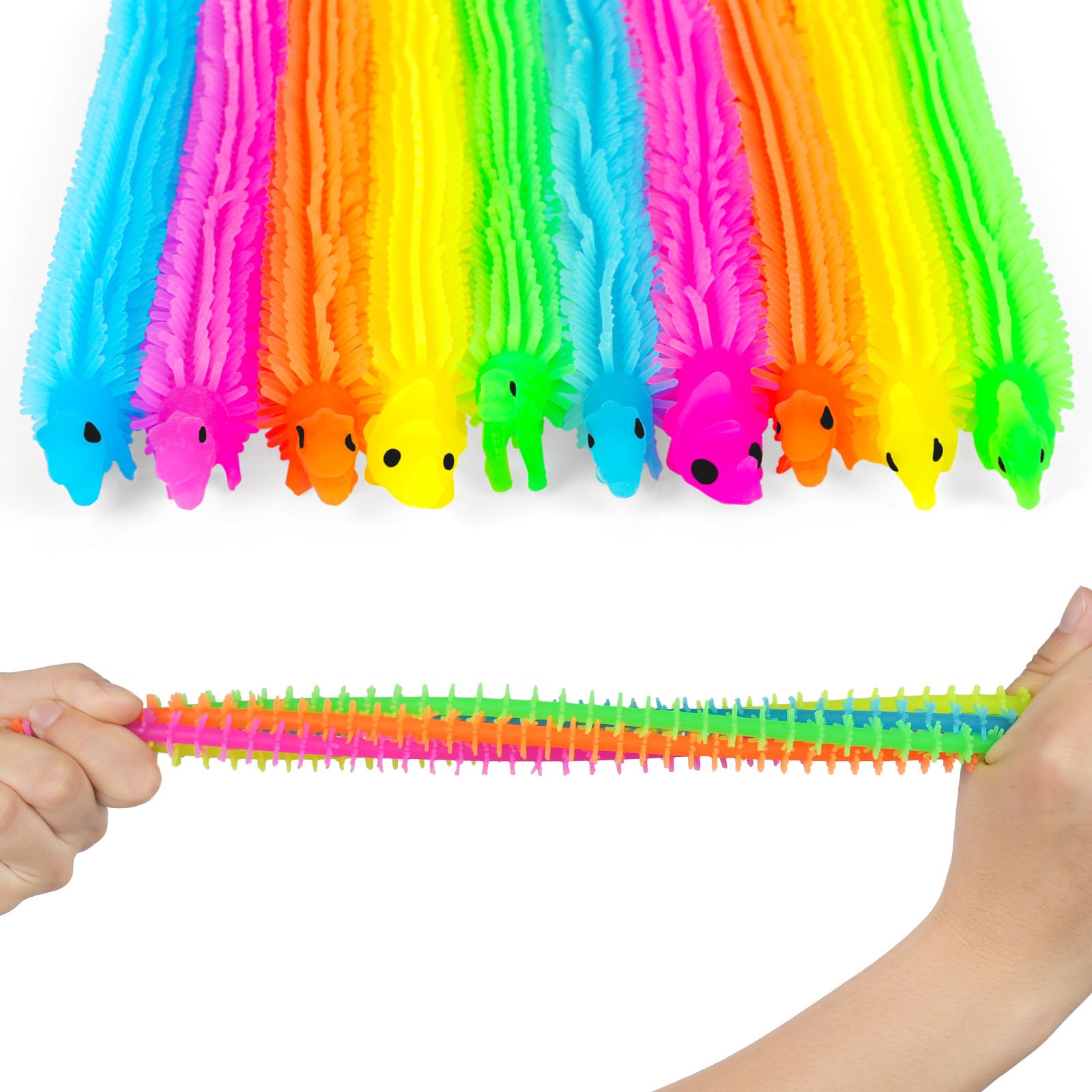Ainiv 10PCS Sensory String Fidget Stretchy Toys, Colorful Dinosaur Sensory Stress Toys, Stretchy String Calming Toys for Halloween, and Christmas Party Favors for Children with ADHD, OCD or Autism — image 1