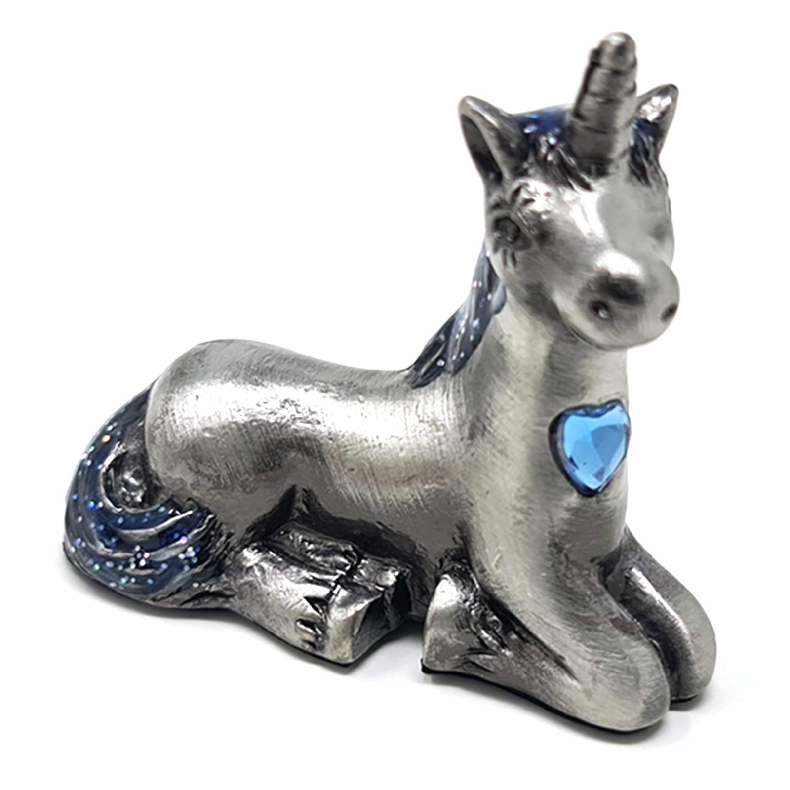The Leonardo Collection Pewter Birthstone Unicorn Figurine Birthday Gemstone Month Ornament Gift Boxed (December)