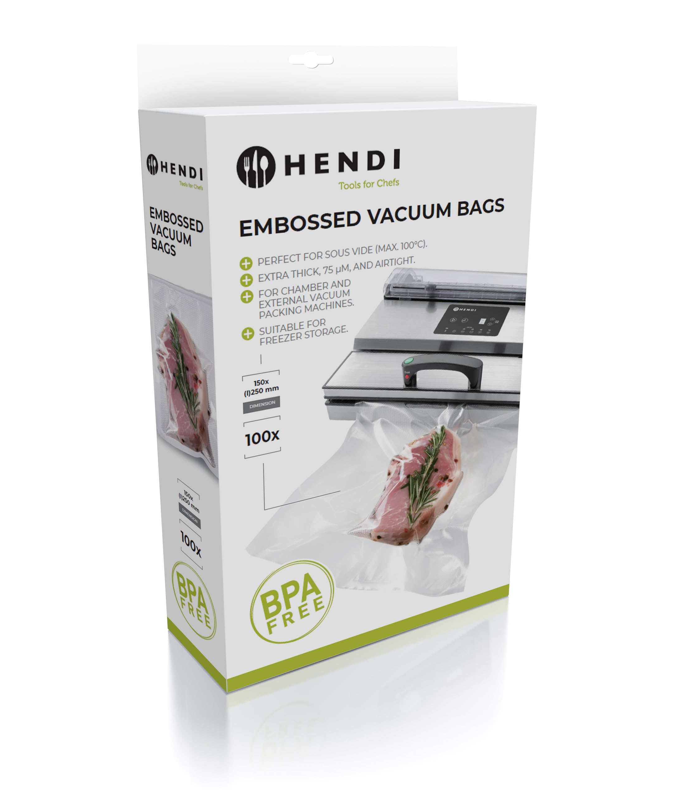 Hendi Embossed Vacuum Bags, 250x350 mm