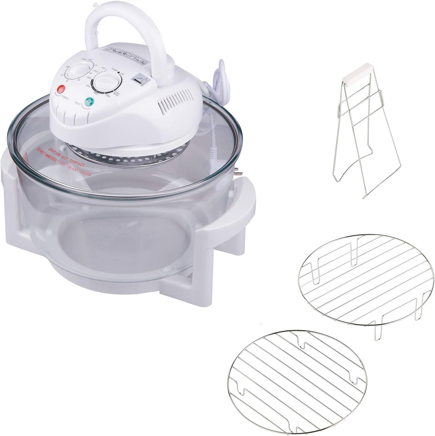 Forno Alogeno A Convezione 1400W - 18 Litri (con Anello Estensore), Timer 60 Min, Temperatura 75-250°C, Multifunzione