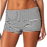 KMBANGI Womens Fold Over Shorts Elastic Waist Y2k Lounge Shorts Foldover Cute Pajama Micro Bottoms Mini Shorts Sleepwear