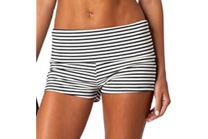 KMBANGI Womens Fold Over Shorts Elastic Waist Y2k Lounge Shorts Foldover Cute Pajama Micro Bottoms Mini Shorts Sleepwear