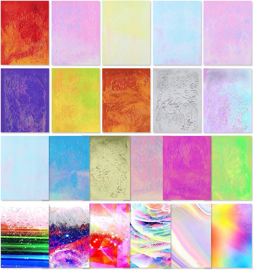 22 Pcs Flame Reflections Nail Stickers,Fire Flame Nail Art Decals, Nail Stencil for Nails Manicure Tape Adhesive Foils DIY Decoration