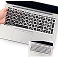 2PACK Keyboard Cover for 15.6 HP EliteBook 850 855 G7 G8 Notebook PC, HP EliteBook 15.6 Laptop US Layout Keyboard Protective Skin -Black+Clear