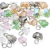 Cheriswelry 25pcs Butterfly Glass Pendants Faceted Butterfly Dangle Earring Necklace Charms Electroplate Transparent Crystal Handmade Craft Charms for Bracelet Jewelry Making 15,5 mm