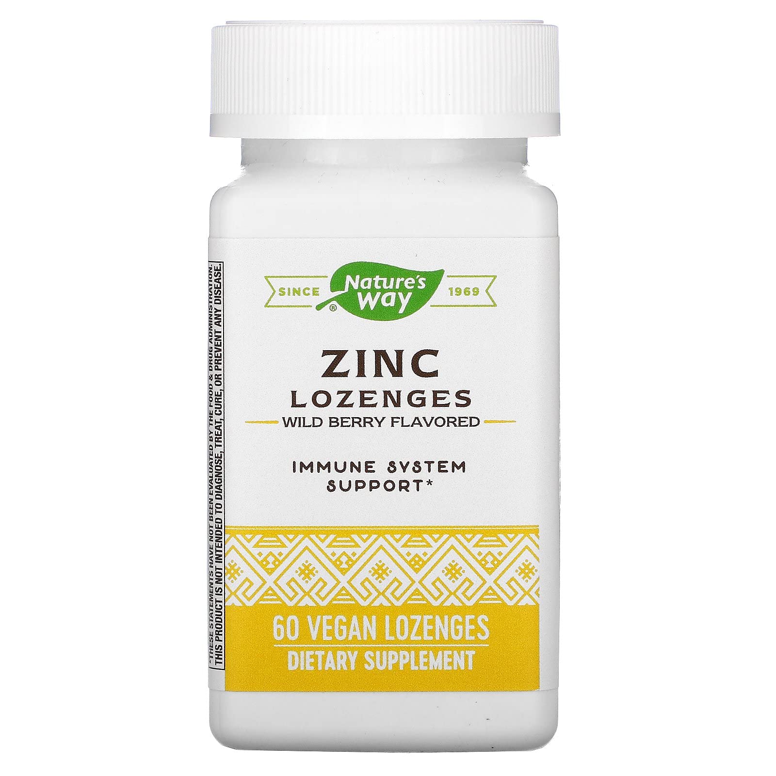 Nature's Way Zinc Lozenges with Vitamin C & Echinacea, Zinc Supplements for Men and Women, Immune Support*, Wild Berry Flavor, 60 Lozenges (Packaging May Vary)