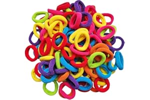 J-MEE Baby Hair Ties for Kids Toddler Girls 100 PCS Bulk 0.9 Inch Small Mini Seamless Hair Bands Ponytail Holder
