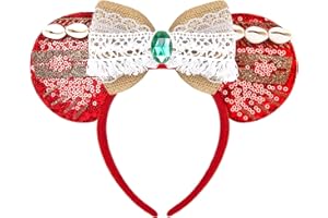 HAMUTH Moana Mouse Ears, Moana Birthday Decorations Hairs Accessories for Women Girls Adult,Mouse Ears Headband for Party Trip Parks Cosplay Decorations