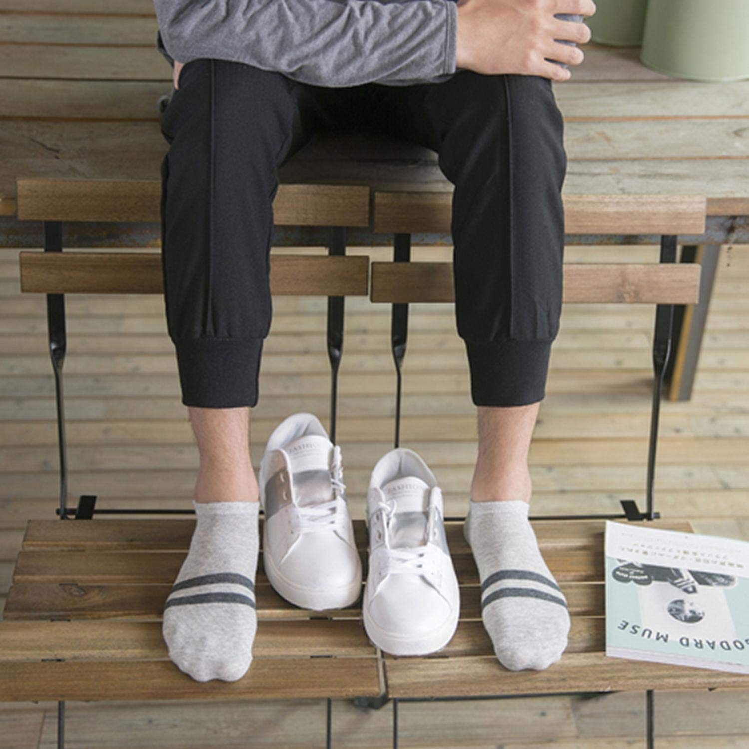 AMIUBO 5 Paare Männer Jungen Casual Rutschfeste Breathable Bequeme Unsichtbare Bootssocken Socken