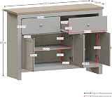 Vida Designs Arlington Sideboard Buffet Table Grey Oak Effect view 3