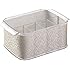 InterDesign Twillo Silverware Organizer Caddy - Flatware Storage Solution for Kitchen Countertop or Dining Table, Metallico/Clear