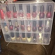 Amazon.com: Portable Nail Polish Organizer Transparent Double Side Nail ...