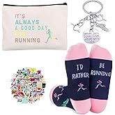 HIGHTERTON Running Gifts for Women, It's a Good Day to Run Cosmetic Bags,Socks,Funny Gifts Set For Runners,Marathon Lovers