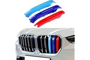 Goodream Exact Fit Tricolored Grille Insert Trims Compatible with BMW 2023 2024 2025 X1 U11 iX1 Accessories for 5-Beams Kidney Grille
