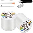 Elastic Bracelet String Cord Kit: 2 Rolls of 200m (0.5mm) Clear Beaded Stretch Cord with Tools - Perfect for Bracelet Making