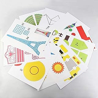 3D stift Vorlage,DOLYUU 3D Druckstift Vorlage, 3D pen Vorlage, 3D Zeichenschablonen, 3D Zeichenbücher, Zeichenmuster mit einer kostenlosen transparenten Vorlage für Kinder.