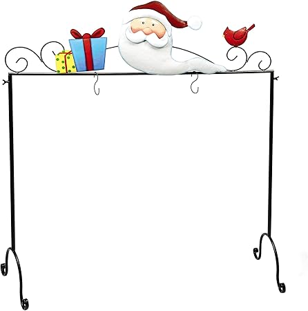Metal Freestanding Floor Christmas Stocking Holder Santa Clause