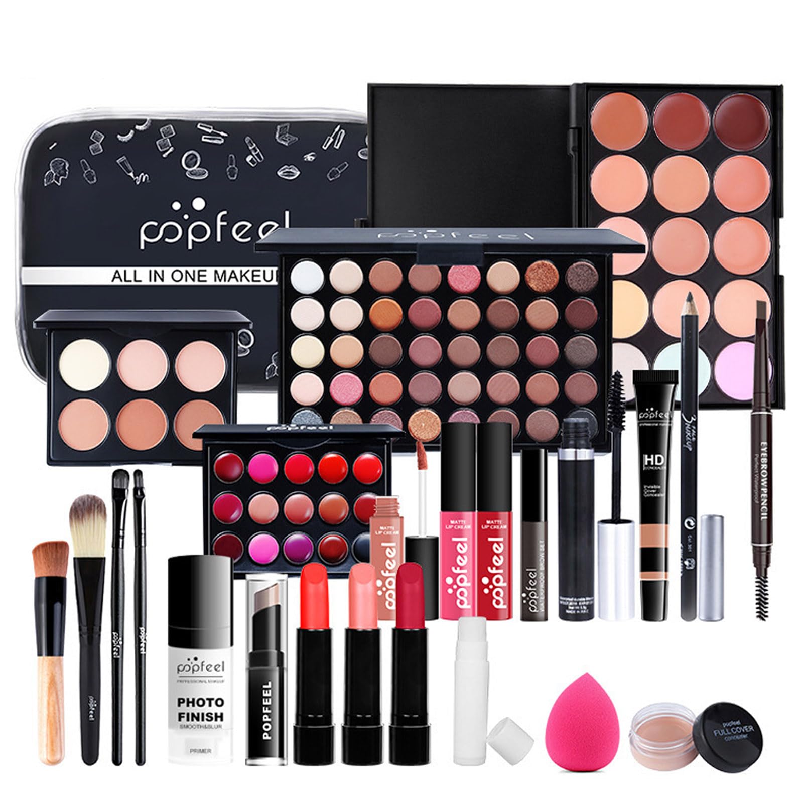 LHLXZQ Women's Makeup set, Full makeup set with eyeshadow, lipstick, lip gloss, concealer, mascara, beauty brush, etc. with storage case, portable travel cosmetic palette for teens and adults#5