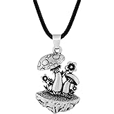 HAQUIL Vintage Nature Mushroom Necklace, Mushroom Jewelry Gift for Women