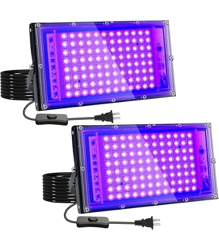 XYCN 3 Pack 100W LED Black Light, Blacklight Flood Light with Plug