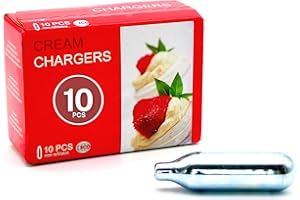 ICO Professional Whipped Cream Charger, 10pcs, N2O Nitrous Oxide 8g Cartridges or Cream Chargers for Whipped Cream Dispenser 
