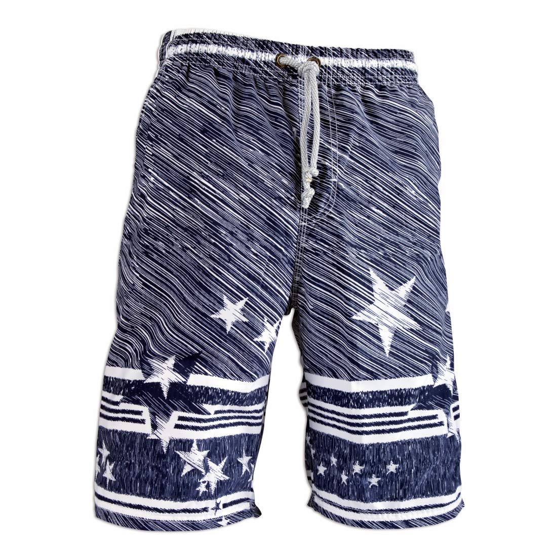 Photo 1 of Board Shorts Men's Swim Trunks Beach with NO Lining,Holiday Party Swim Pants More comfertable HIPS XL 52-53in(XL Size, Meteor Shower - Blue