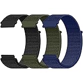 DaQin 22mm 20mm 18mm Quick Release Watch Band Compatible with Garmin Venu 3 2/Forerunner 255 265 955/Vivoactive 5 6 4 3, Nylon Watch Straps Adjustable Sport Replacement for Samsung Galaxy Watch 7 6 5 4/3 45mm/Galaxy Watch 46mm Men Women, 3 Packs