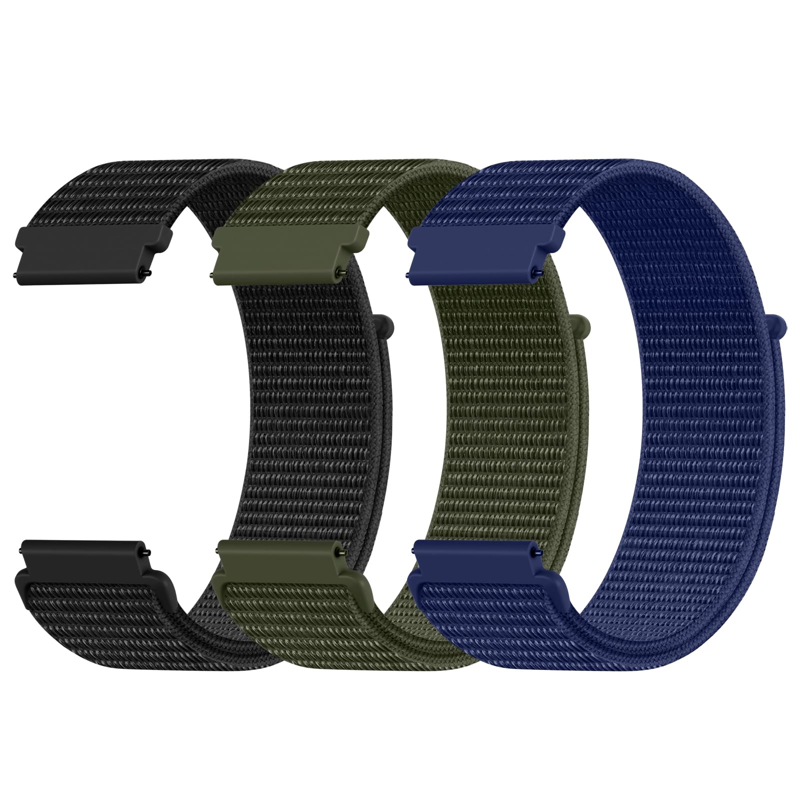 Photo 1 of 22mm Quick Release Watch Bands Compatible with Garmin Venu 3 2/Forerunner 255/255 Music/265/955/Approach S70 47mm Vivoactive 4, Soft Breathable Nylon Sport Watch Strap Replacement Wristband for Samsung Galaxy Watch 3 45mm/Galaxy Watch 46mm Me Men Women, 3